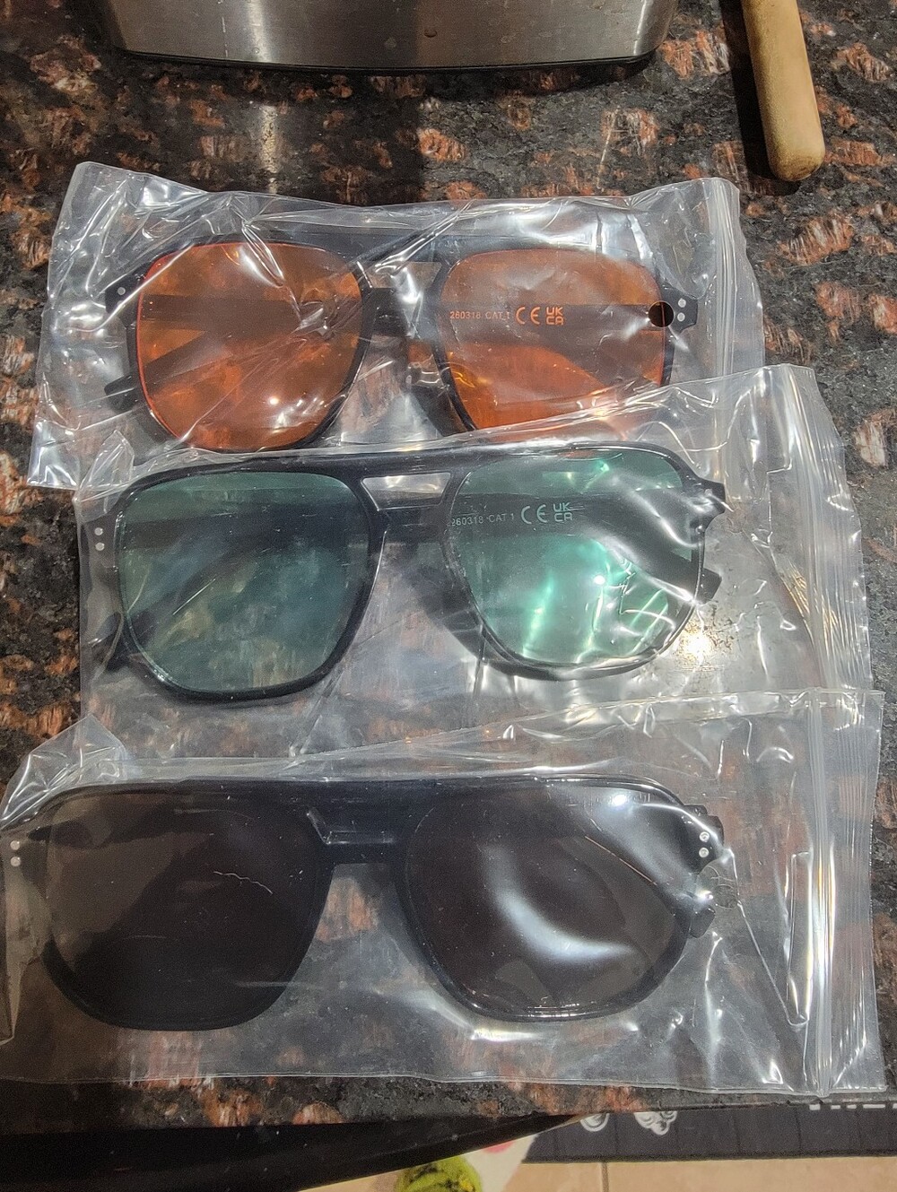 Womans  Polarized 3 Pair Sunglasses - Classic Aviator Style